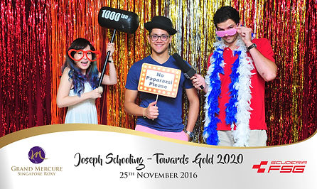 photobooth add-on guests posing at Singapore event